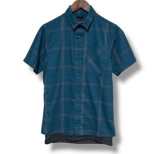 Vertx Men's Blue Check Snap Lined Flap Pockets Stretch Guardian Tactical S 18x28